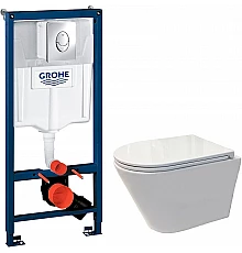 Комплект унитаза Koller Pool Orion OR-0515-RW с инсталляцией Grohe Rapid SL 38721001 с сиденьем Микролифт и клавишей смыва Хром