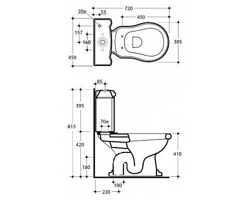 Заказать Унитаз компакт Migliore Bella 20612 без бачка и сиденья в магазине сантехники Santeh-Crystal.ru
