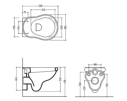 Заказать Унитаз Migliore Bella 20619 подвесной без сиденья в магазине сантехники Santeh-Crystal.ru