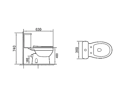 Заказать Унитаз компакт Niagara Brava NG-9901 с бачком и сиденьем Микролифт в магазине сантехники Santeh-Crystal.ru