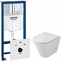Комплект унитаза Owl 1975 Vind Ruta-H OWLT190304 с инсталляцией Grohe Rapid SL 38775001 с сиденьем Микролифт и клавишей смыва Хром
