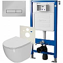 Комплект унитаза с инсталляцией Point Афина PN48054C с сиденьем Микролифт и клавишей смыва Хром
