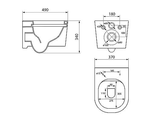 Заказать Унитаз Point Веста PN41701 подвесной Белый с сиденьем Микролифт в магазине сантехники Santeh-Crystal.ru