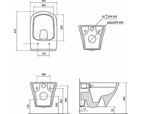 Приобрести Унитаз Ravak Classic RimOFF X01671 подвесной без сиденья в магазине сантехники Santeh-Crystal.ru