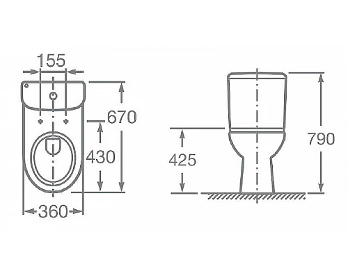 Заказать Унитаз компакт Roca Access 34P23900Y с бачком и сиденьем Микролифт в магазине сантехники Santeh-Crystal.ru