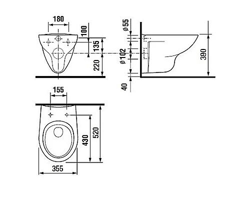 Купить Унитаз Roca Mateo 346200000 подвесной без сиденья в магазине сантехники Santeh-Crystal.ru