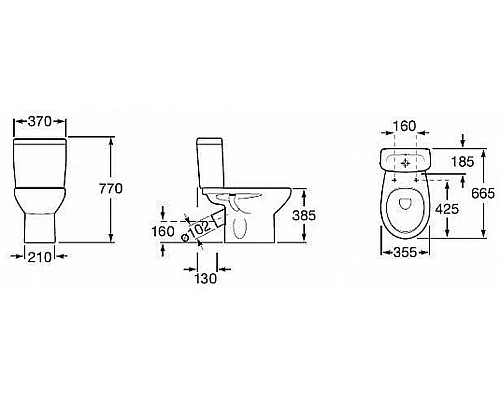Заказать Унитаз компакт Roca Mitos 34Q39A000 с бачком без сиденья в магазине сантехники Santeh-Crystal.ru