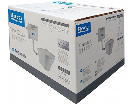 Приобрести Комплект унитаза со смывным бачком Roca The Gap 893109000 с сиденьем Микролифт и клавишей смыва Хром в магазине сантехники Santeh-Crystal.ru