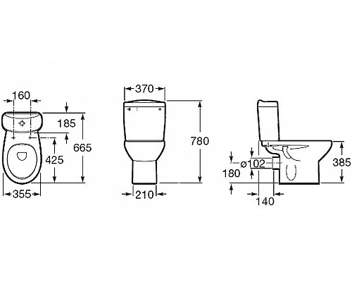 Заказать Унитаз компакт Roca Victoria 342399000 без бачка и сиденья в магазине сантехники Santeh-Crystal.ru