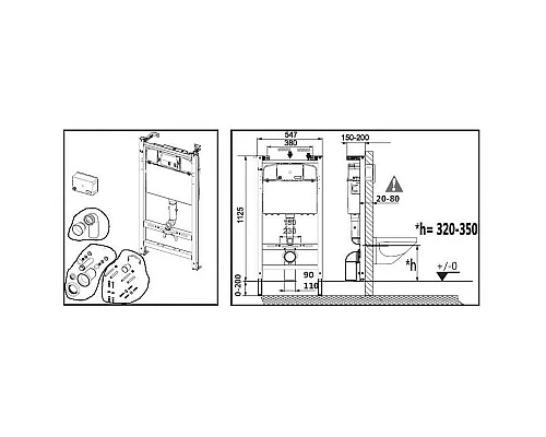 Приобрести Комплект унитаза с инсталляцией Roca Victoria Pack Rimless 893105010 с сиденьем Микролифт без клавиши смыва в магазине сантехники Santeh-Crystal.ru