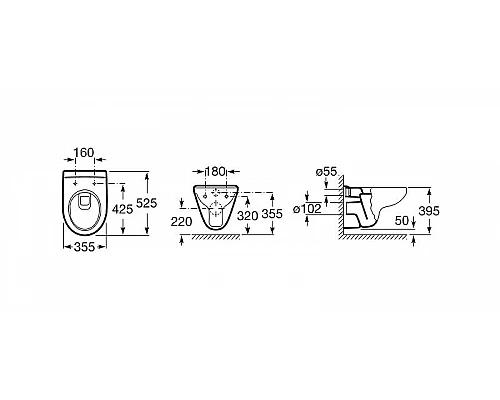 Заказать Комплект унитаза с инсталляцией Roca Victoria 893100000 с сиденьем Микролифт и клавишей смыва Хром в магазине сантехники Santeh-Crystal.ru