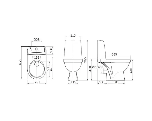 Заказать Унитаз компакт Rosa Браво 4640021067222 Белый с бачком и сиденьем в магазине сантехники Santeh-Crystal.ru
