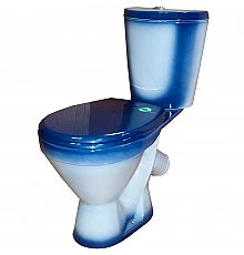 Унитаз компакт Rosa Элегант 4620008195704 Синий декор с бачком и сиденьем