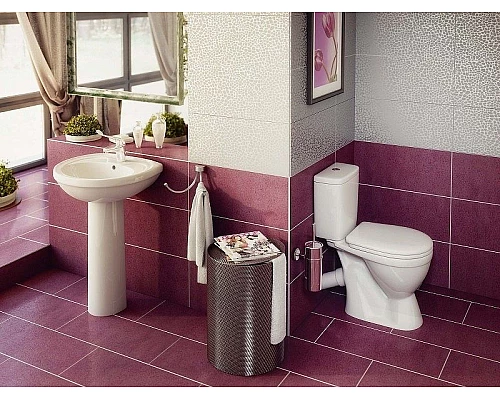 Приобрести Унитаз компакт Rosa Лира 4620008191096 Белый с бачком и сиденьем в магазине сантехники Santeh-Crystal.ru