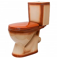 Унитаз компакт Rosa Лира 4620008192086 Коричневый декор с бачком и сиденьем