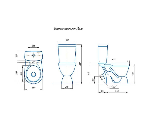 Приобрести Унитаз компакт Rosa Лира 4620008192093 Черный декор с бачком и сиденьем в магазине сантехники Santeh-Crystal.ru