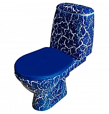 Унитаз компакт Rosa Премьер 4640021064689 Синий кракелюр с бачком и сиденьем