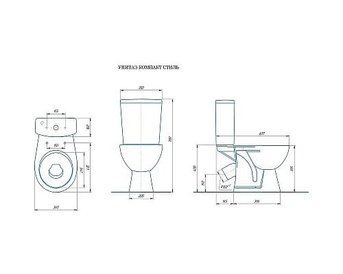 Купить Унитаз компакт Rosa Стиль 4630055558391 Белый с бачком и сиденьем Микролифт в магазине сантехники Santeh-Crystal.ru