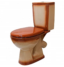 Унитаз компакт Rosa Уют 4630055558797 Коричневый декор с бачком и сиденьем