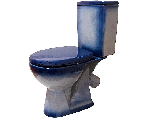 Приобрести Унитаз компакт Rosa Уют 4630055558773 Синий декор с бачком и сиденьем в магазине сантехники Santeh-Crystal.ru