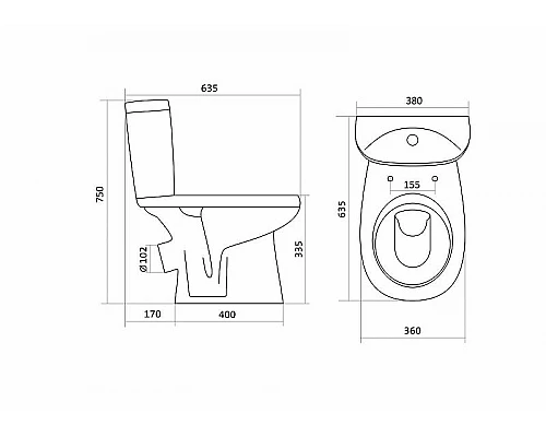 Приобрести Унитаз компакт Santek Анимо 1.WH30.2.134 с бачком и сиденьем в магазине сантехники Santeh-Crystal.ru