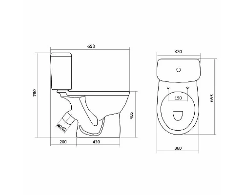Заказать Унитаз компакт Santek Бореаль 1WH301704 с бачком и сиденьем в магазине сантехники Santeh-Crystal.ru