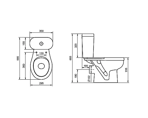 Купить Унитаз компакт Santek Каспер Детский Стандарт 1WH501741 с бачком и сиденьем в магазине сантехники Santeh-Crystal.ru