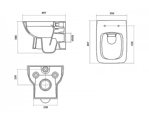 Заказать Комплект унитаза с инсталляцией Santek Нео Пэк 1WH501572 с сиденьем Микролифт и клавишей смыва Хром в магазине сантехники Santeh-Crystal.ru
