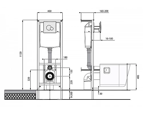 Заказать Комплект унитаза с инсталляцией Santek Нео Пэк 1WH501572 с сиденьем Микролифт и клавишей смыва Хром в магазине сантехники Santeh-Crystal.ru