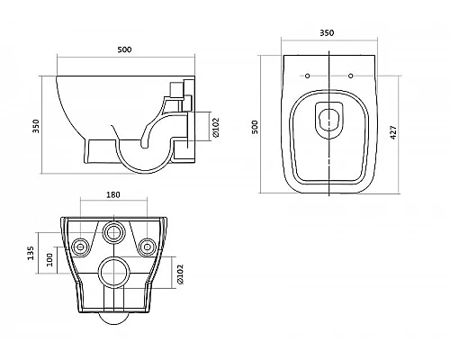 Купить Комплект унитаза с инсталляцией Santek Нео Пэк 1WH302463 с сиденьем Микролифт и Белой клавишей смыва в магазине сантехники Santeh-Crystal.ru