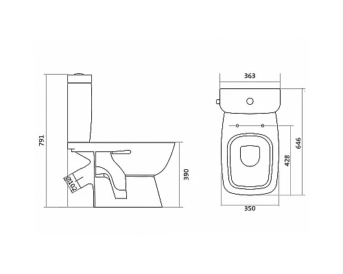 Приобрести Унитаз компакт Santek Нео Лайт 1.WH30.2.409 с сиденьем Микролифт в магазине сантехники Santeh-Crystal.ru