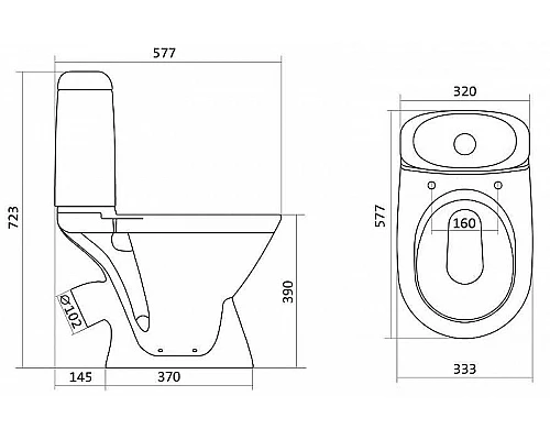 Купить Унитаз Santek Римини 1.WH30.2.130 с бачком и сиденьем в магазине сантехники Santeh-Crystal.ru