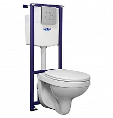 Комплект унитаза с инсталляцией Santeri Альфа 1.3815.9.S00.00B.0 с сиденьем и клавишей смыва Хром