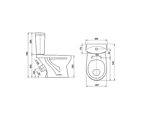 Приобрести Унитаз компакт Santeri Ультра 1.P401.3.S01.00B.F с бачком и сиденьем в магазине сантехники Santeh-Crystal.ru