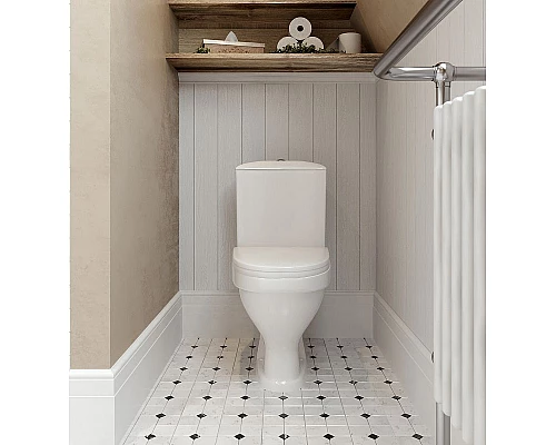 Заказать Унитаз компакт Santeri Вест 1.P201.8.S00.00B.F с бачком и сиденьем в магазине сантехники Santeh-Crystal.ru