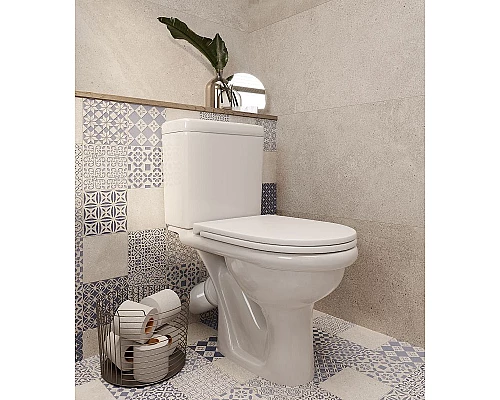 Заказать Унитаз компакт Santeri Визит 1.P405.3.S00.00B.F с бачком и сиденьем в магазине сантехники Santeh-Crystal.ru