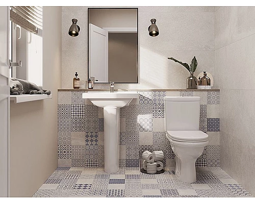 Заказать Унитаз компакт Santeri Визит 1.P405.3.S00.00B.F с бачком и сиденьем в магазине сантехники Santeh-Crystal.ru