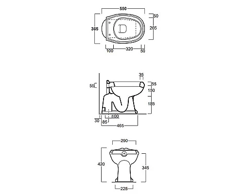 Купить Унитаз Simas Arcade AR801bi приставной без бачка и сиденья в магазине сантехники Santeh-Crystal.ru
