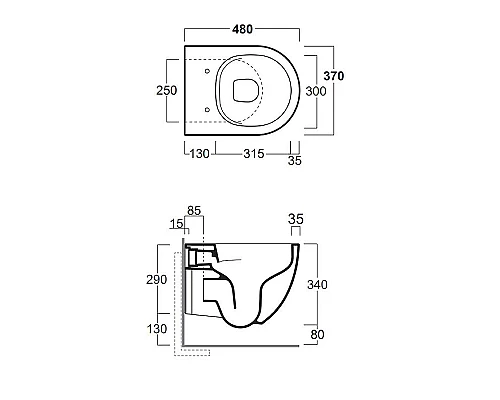Заказать Унитаз Simas Vignoni VI28bi подвесной без сиденья в магазине сантехники Santeh-Crystal.ru