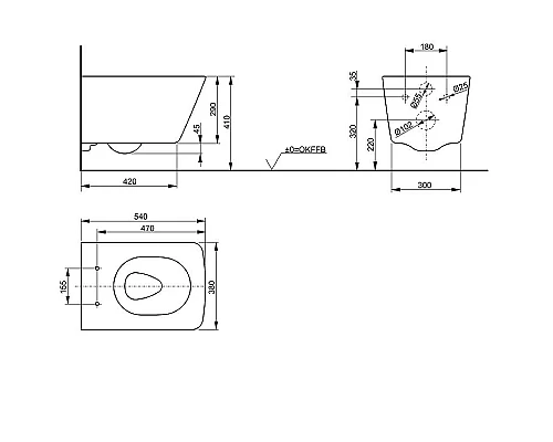 Купить Унитаз Toto SX CW532Y подвесной без сиденья в магазине сантехники Santeh-Crystal.ru