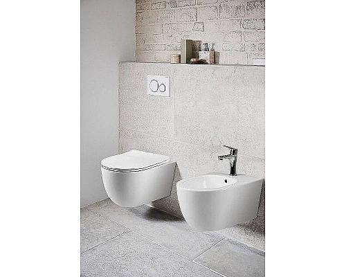 Приобрести Комплект унитаза Vincea Evo Rimless VT1-34S с инсталляцией Cersanit Black 35 S-IN-BLACK-Cg-w с сиденьем Микролифт и клавишей смыва Хром в магазине сантехники Santeh-Crystal.ru