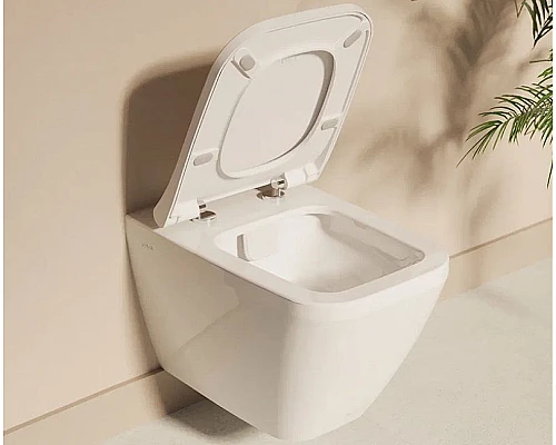 Купить Комплект унитаза с инсталляцией Vitra Integra Square 9856B003-7206 с сиденьем Микролифт и клавишей смыва Хром матовый в магазине сантехники Santeh-Crystal.ru