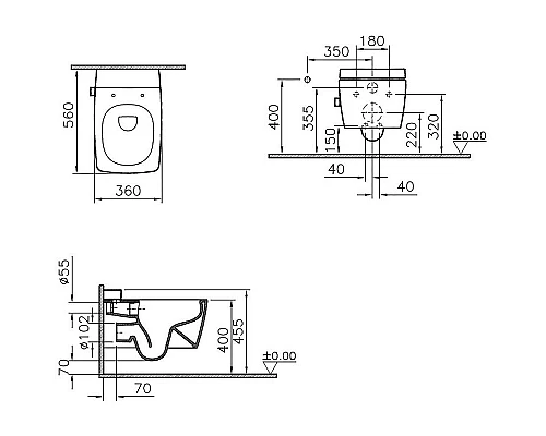 Приобрести Унитаз Vitra Metropole 7672B003-1686 подвесной без сиденья в магазине сантехники Santeh-Crystal.ru