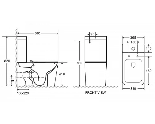 Купить Унитаз компакт WeltWasser Gelbach 001 ST MT-GR 10000006100 Серый матовый с бачком и сиденьем Микролифт в магазине сантехники Santeh-Crystal.ru