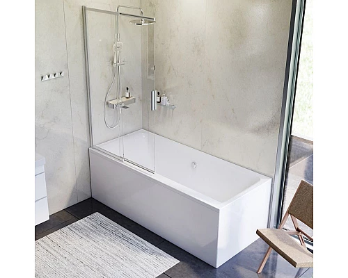 Приобрести Комплект акриловой ванны AM.PM Inspire V2.0 180x80 WK52EB без гидромассажа с душевой системой со шторкой и аксессуарами в магазине сантехники Santeh-Crystal.ru
