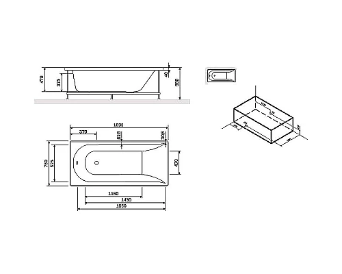 Заказать Акриловая ванна AM.PM Spirit 170х75 W72A-170-075W-A2 без гидромассажа в магазине сантехники Santeh-Crystal.ru