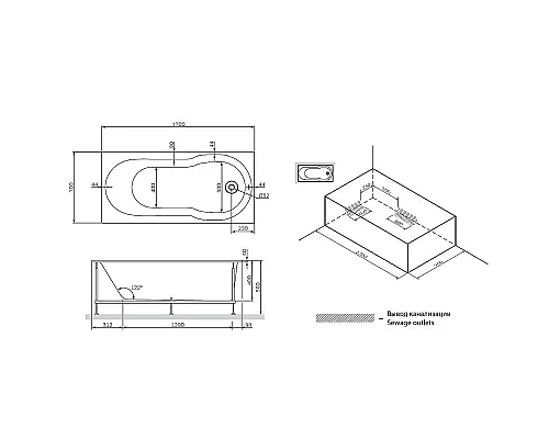 Заказать Акриловая ванна AM.PM X-Joy 170х70 W88A-170-070W-A без гидромассажа в магазине сантехники Santeh-Crystal.ru