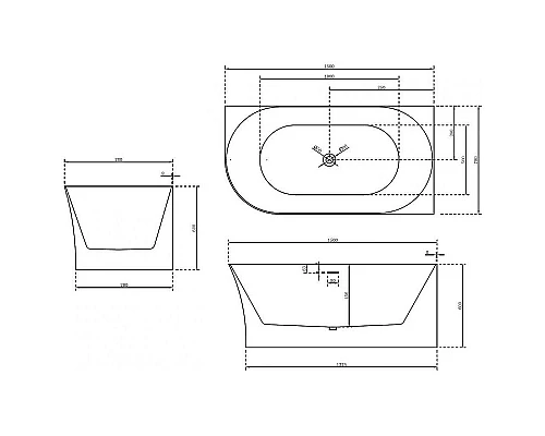 Приобрести Акриловая ванна Abber AB9258-1.5 R 150х78 без гидромассажа в магазине сантехники Santeh-Crystal.ru