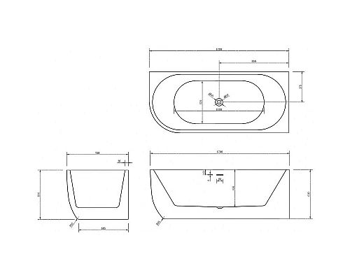 Приобрести Акриловая ванна Abber 170х75 AB9315 R без гидромассажа в магазине сантехники Santeh-Crystal.ru