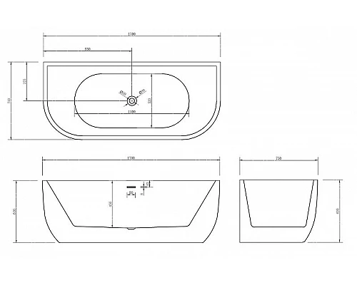 Купить Акриловая ванна Abber 170х75 AB9316 без гидромассажа в магазине сантехники Santeh-Crystal.ru